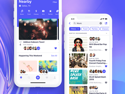 Twoish iOS app events ios iphone iphone x nearby ui ux