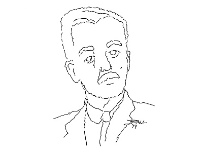 William Faulkner illustration pen and ink