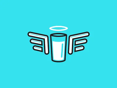 Healthier Milk Logo Concept 2a angel clever concept design halo healthy logo milk wings