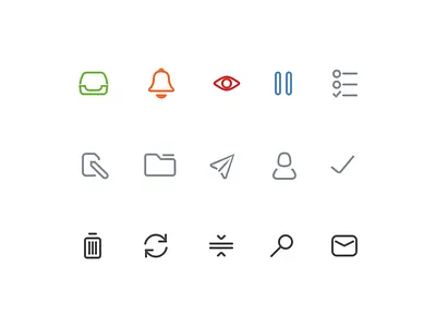 Custom icon set for Mail Pilot 3 email glyphs icon set icons mail
