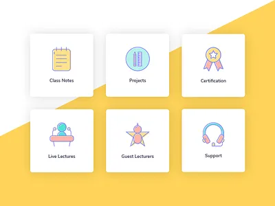 Acadview Iconography approachable cheerful coding community education engineering iconography motivational ui elements user interface visual design