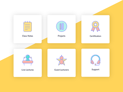 Acadview Iconography approachable cheerful coding community education engineering iconography motivational ui elements user interface visual design