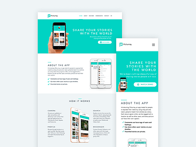 Picturray Website app clean design green landing page modern ui ux website