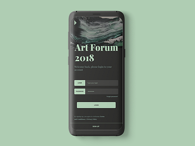 Art Forum 2018 mobile version 2d adobexd android app dailyui illustrator photoshop ui uiux ux web adobe