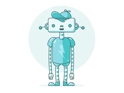Hi i'm Plug ai blue cap illustration illustrator robot