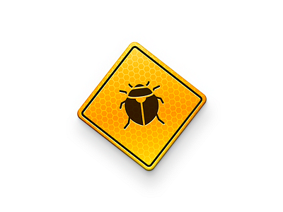 Bug icon 1830 bug danger icon ios macos sign skeu yellow