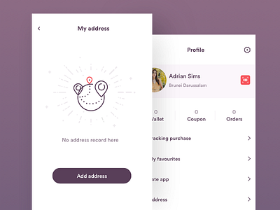 Profile and location address favorites illustration ios location profile setting shop ui ux