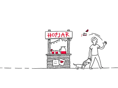 Why customers stop paying for Hotjar 2d blog character design churn header hotjar illustration lemonade stand