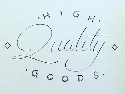 High Quality Goods (sketch) branding lettering pencil sketch vintage