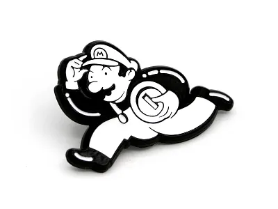 BFGS: Uncle Coinbags enamel pin illustration mario monopoly