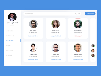 Event Organizer Dashboard dashboard design enterprise minimal organizer ui ux webapp