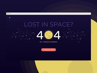 DailyUI #008 - 404 404 404 page dailyui flat lost minimal space ui ux web web design