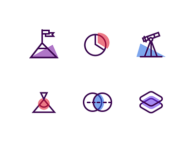 Milestone Icons chart collaboration icons levels milestone pie chart success telescope