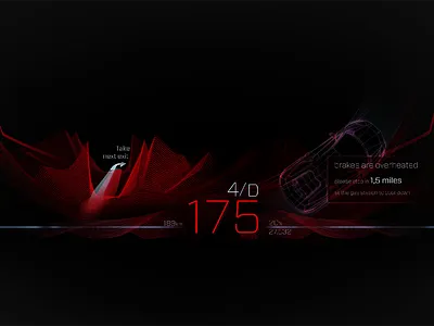 instrument cluster // conceptual design automotive car ui in car instrumentcluster interface interface design redblack ui visual design