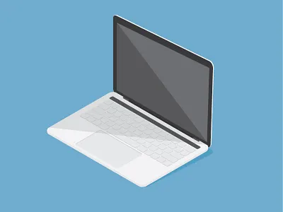 Isometric Macbook computer digital illustration isometric laptop mac macbook vector