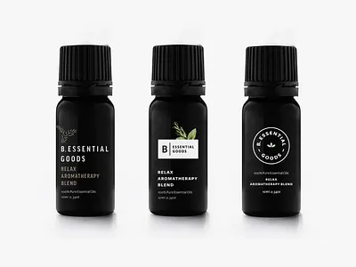 B. Essential Goods aromatherapy bottles branding essential oil identity labels packaging wip