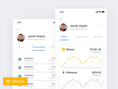 Crypto Mobile Freebie bitcoin blockchain crypto cryptocurrency freebie ios material design mobile