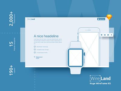 Complete Wireframing Library Collection design kit prototype sketch sketchapp template ui ux web wireframe