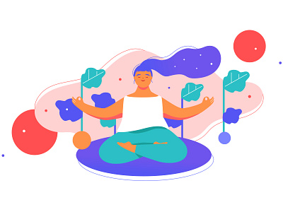 Take a deep breath app art digital fintech illustration office ui ux