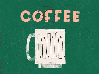 Coffee coffee coffee cup mid century procreate texture