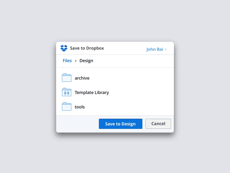 Saver, redesigned chooser dropbox modal picker sync ui upload web