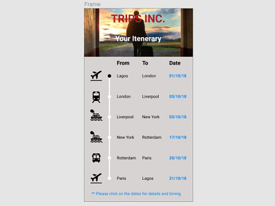 Daily UI079: Itinerary 079 dailyui