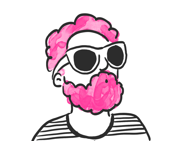 Never Ending Glasses animation beard dance glasses hair hand drawn illustration