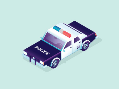 Police car car dept emergency isometry police set