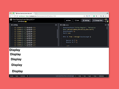 Sass Spacing Scale (8pt grid) 8pt codepen css functional