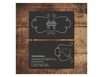 Business Card Design for Common Barbers design graphic logo