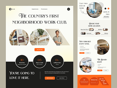 Work Club Website. clean coworkers coworking coworking space landingpage layout minimal office office space orix place sajon typography web website design whitespace work work club working