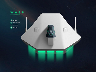 Wasp Spacecraft - Game Concept game graphic design illustration space spacecraft ui