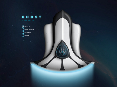 Ghost Spacecraft - Game Concept game graphic design illustration space spacecraft ui