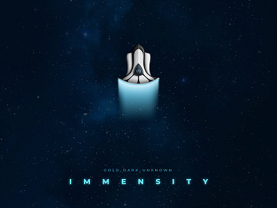 Immensity - Game Poster art game graphic design illustration poster space spacecraft ui