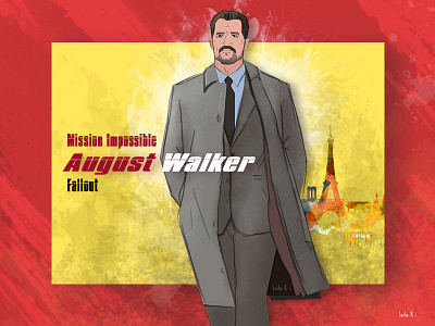 August Walker -MI 2d artist design designer green illustration landing page mission impossible red sketch web yellow