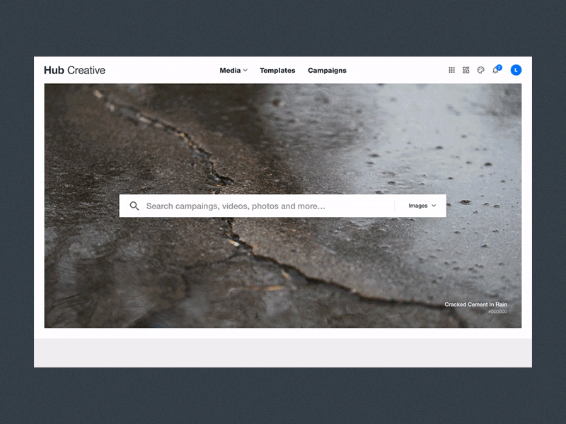 Hub Creative animation clean desktop grid principle search stock stock photo stock photography transition ui ux