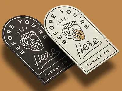 BYH Label branding candle flame label logo script