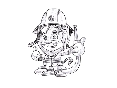 Fire brigade Lion Sketch cartoon sketch draw lion sketch pencil sketch sketch sketching