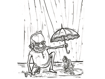 Man Is Helping People - Cartoon Sketch cartoon sketch character sketch draw drawing pencil sketch sketch sketching