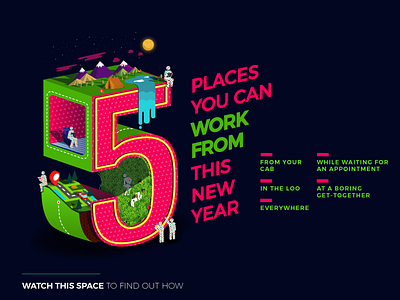 5 digitalart illustration isometric microsoft office365 typography