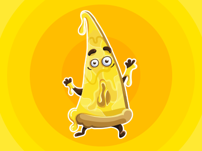 Cheese pizza character cheese orange pizza sticker yellow