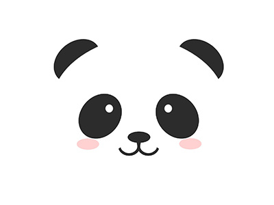 Minimal Panda animal circles cute ellipse minimal negative negativespace