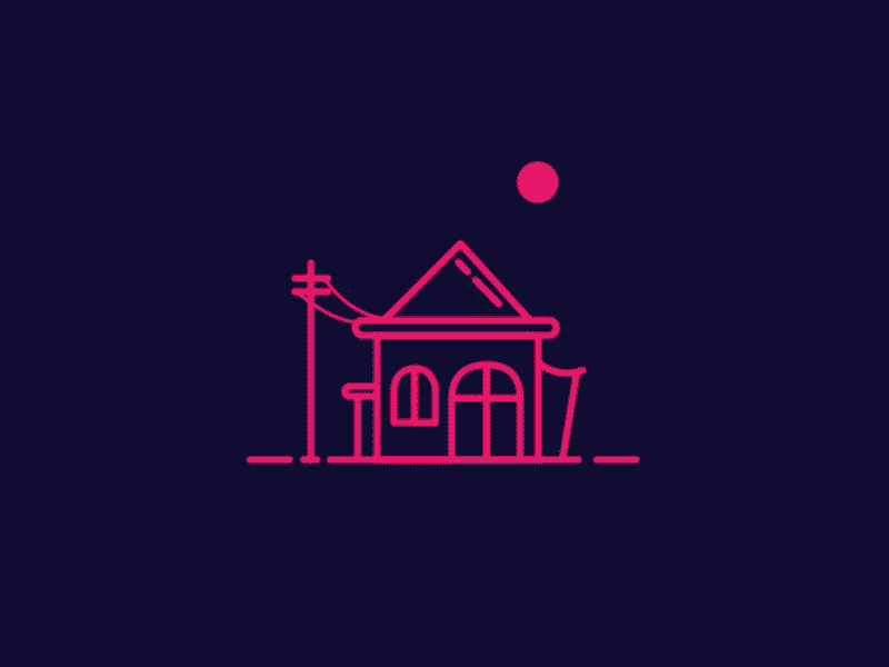 A litle house animation design motion graphic ui web