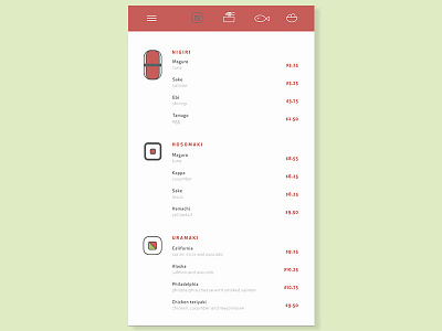 Daily UI #043 - Food/Drink Menu app daily ui daily ui challenge design food interface list menu mobile ui ux
