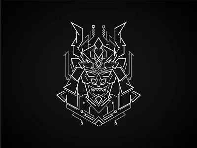 Geometric Kabuto abstract emblem geometric art icon illustration kabuto line art mystic sacred geometry samurai symbol warrior