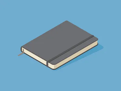 Sketchbook computer design illustration isometric moleskine sketchbook vector