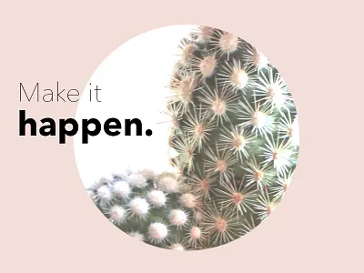 Make it happen collage graphic design landing page photography type typography