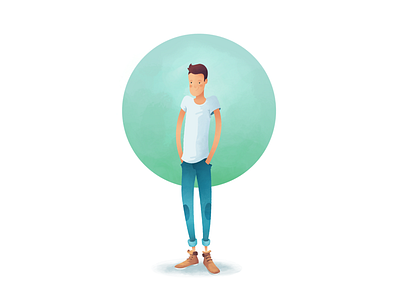 Pietrus blue boy character digital illustration green guy illustration procreate timberland