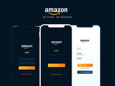 Amazon REDESIGN amazon app ecommerce ios app login uiux