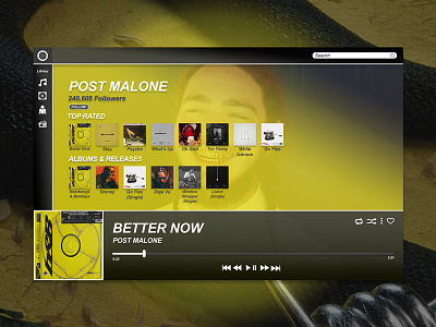 100 days of UI - Day 09 - Music Player app challenge creative design graphic photoshop ui user